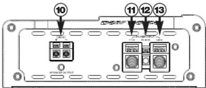 10 11 12 13 POWER OUTPUT +12V RIMIN GRID SPEAKER OUTPUT