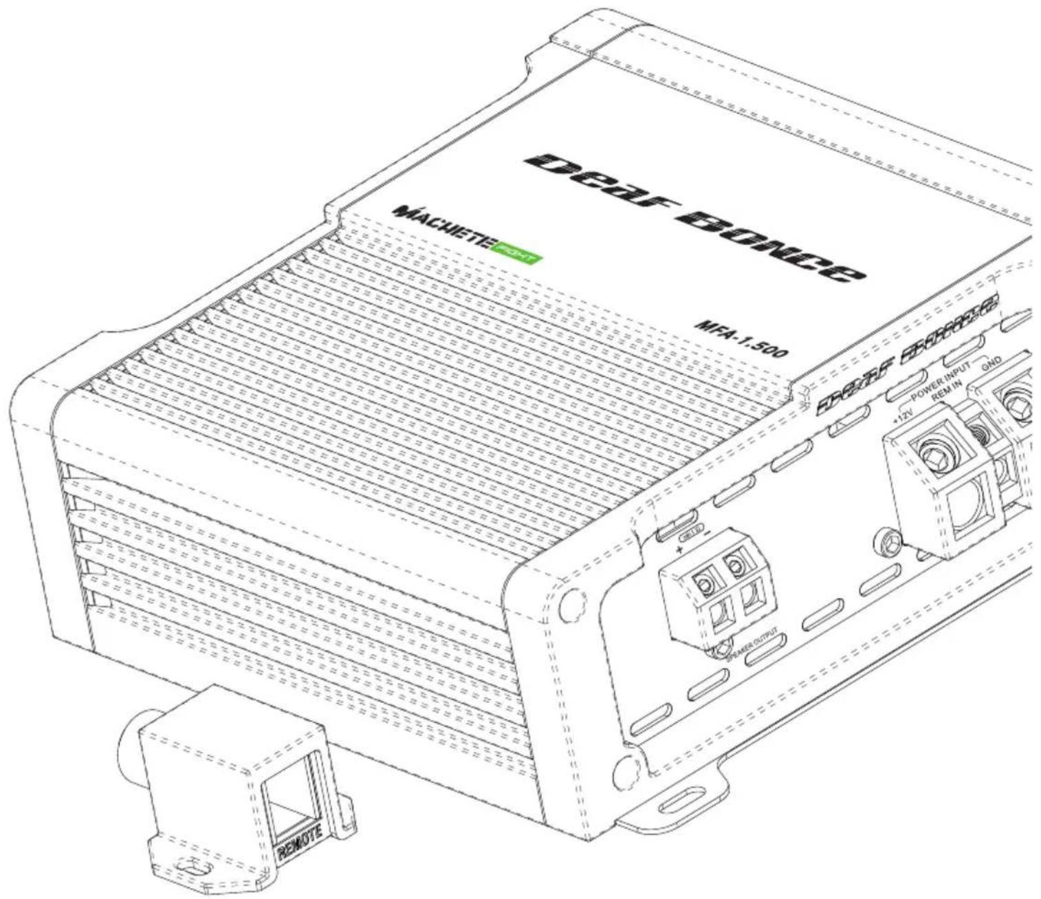 MACHUETE MFA-1.500 POWER INPUT REMAIN GND +1/2V POWER OUTPUT R23NOTE