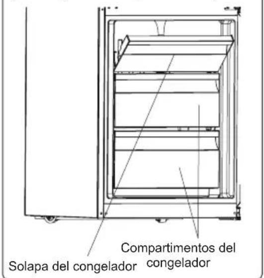 Compartimentos del Solapa del congelador congelador