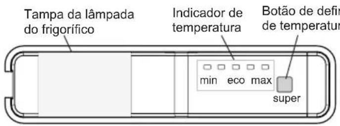 Tampa da lâmpada do frigorífico Indicador de temperatura min eco max Botão de defin de temperatur super