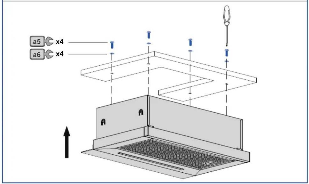 Technical diagram of a mechanical press or clamping device with labeled components and a shopping cart icon