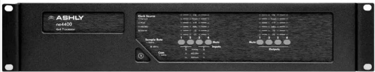 ASHLY ne4400 dual Processor Clock Source 1 2 3 4 Sample Rate 1 2 3 4 Output Multi 1 2 3 4 Inputs Multi Outputs Sample Rate 1 2 3 4 Output Com C Active C Active
