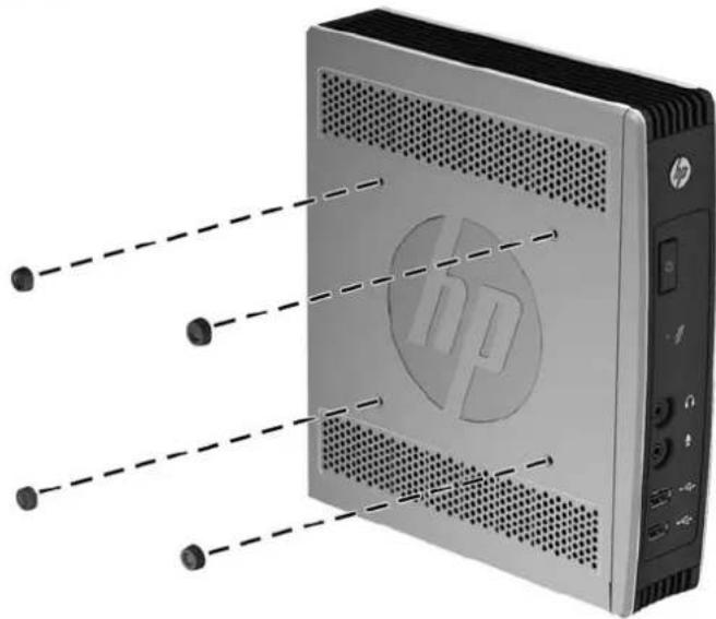 HP t505 - Installing the Rubber Feet - 1
