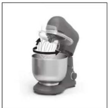 Exterior view of a modern kitchen mixer with handle and control panel (no text or symbols visible)