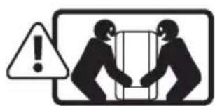 Warning symbol showing two figures shaking hands with an exclamation mark, indicating caution or hazard.