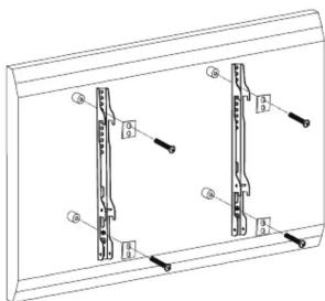 Technical diagram of a mechanical assembly with labeled parts and mounting holes