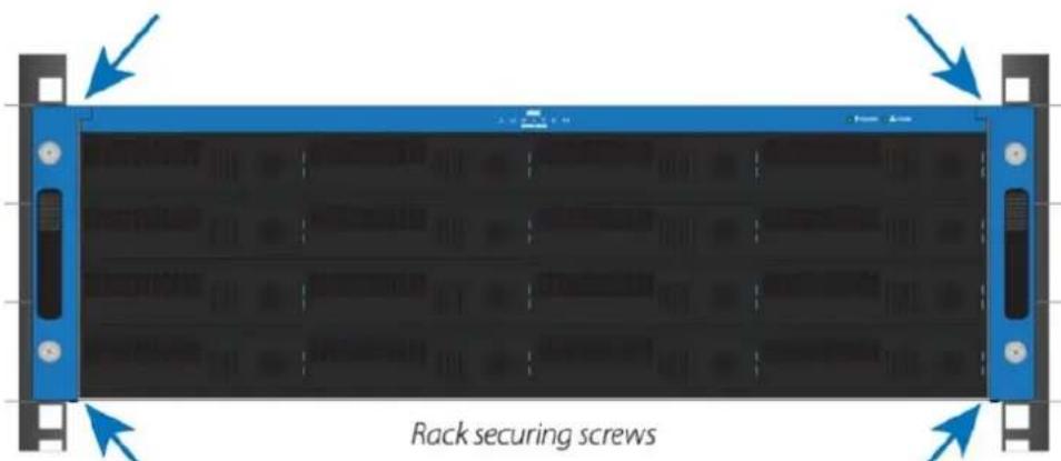 Rack securing screws