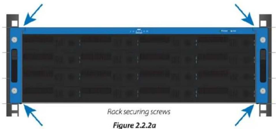 Rack securing screws Figure 2.2.2a