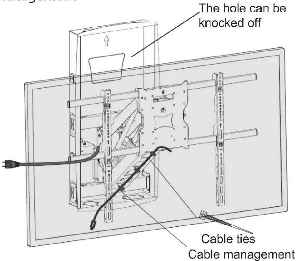 The hole can be knocked off Cable ties Cable management