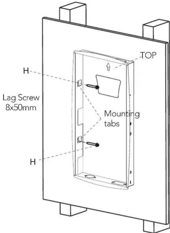 TOP H Lag Screw 8x50mm Mounting tabs H