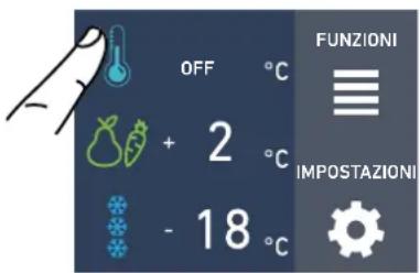 OFF °C + 2 °C - 18 °C FUNZIONI IMPOSTAZIONI