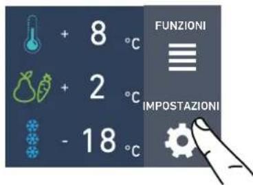 + 8 °C + 2 °C - 18 °C FUNZIONI ≡ IMPOSTAZIONI