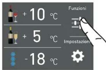 + 10 °C + 5 °C - 18 °C Funzioni Impostazioni