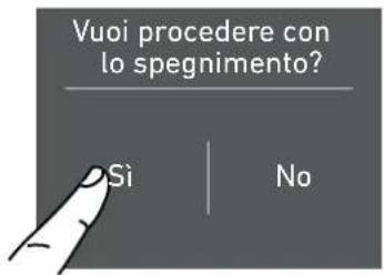 Vuoi procedere con lo spegnimento? Si No
