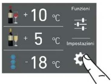 + 10 °C + 5 °C - 18 °C Funzioni Impostazioni