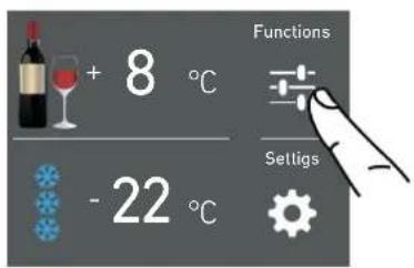 + 8 °C - 22 °C Functions Setligs
