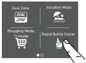 Dual Zone DUAL ZONE Vacation Mode Shopping Mode: Trimode Rapid Bottle Cooler