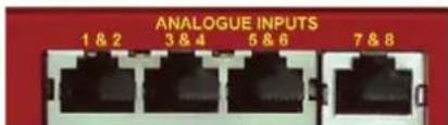 ANALOGUE INPUTS 1 & 2 3 & 4 5 & 6 7 & 8