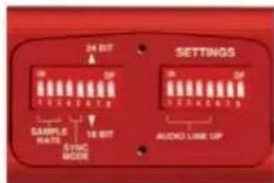 24 BIT SUPPORT SAMPLE RATE STOR MODE 24 BIT 10 BIT AudiO Line UP SETTINGS IN OP 12345678 AUDIO LINE UP