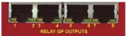 1 2 3 4 5 6 7 8 RELAY GP OUTPUTS