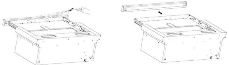 Technical line drawing of a mechanical housing assembly (no text or symbols)