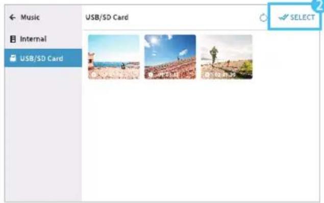 Music Internal USB/SD Card USB/SD Card SELECT