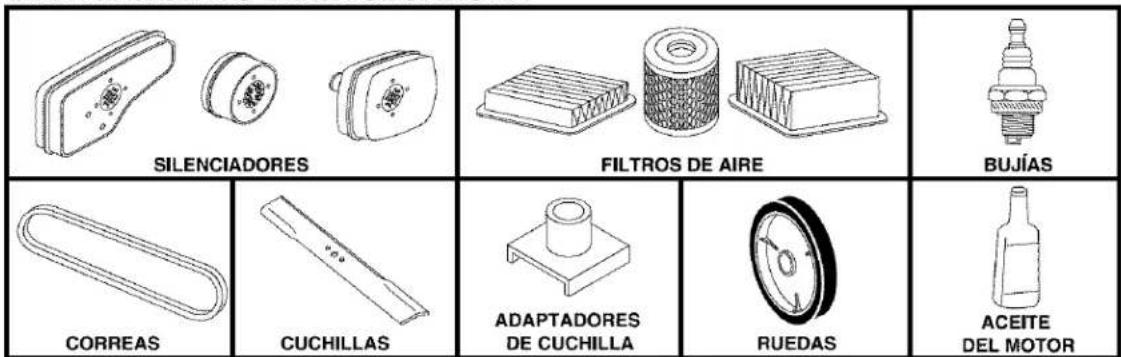 SILENCIADORES FILTROS DE AIRE BUJÍAS CORREAS CUCHILLAS ADAPTADORES DE CUCHILLA RUEDAS ACEITE DEL MOTOR