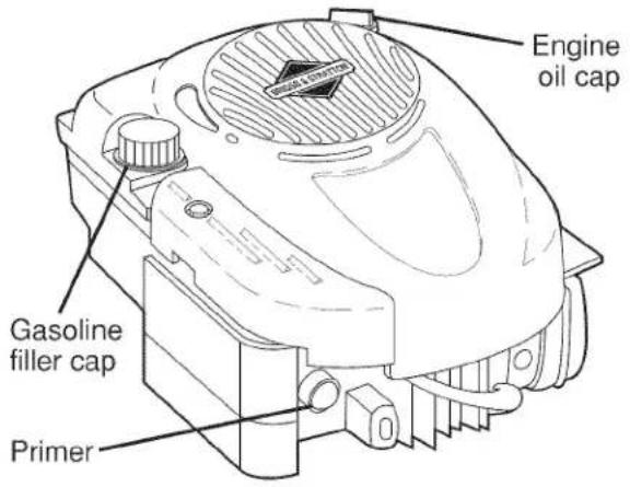 Engine oil cap Gasoline filler cap Primer