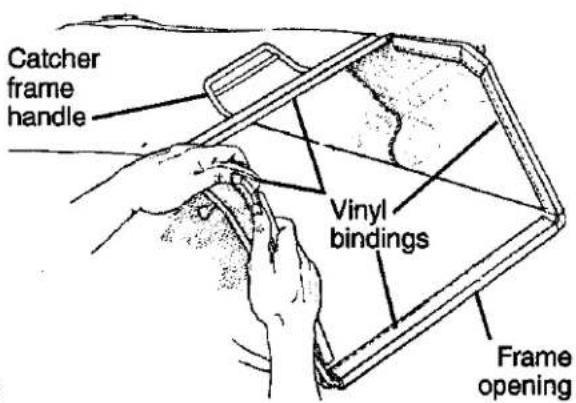Catcher frame handle Vinyl bindings Frame opening