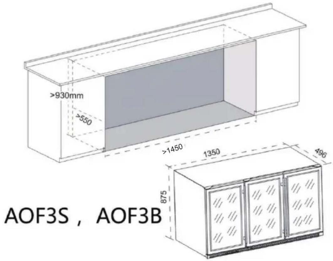 >930mm >550 >1450 1350 496 875 AOF3S, AOF3B