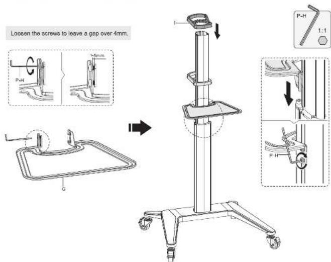 Loosen the screws to leave a gap over 4mm. P-H 7-4mm G P-H 1:1 P-H