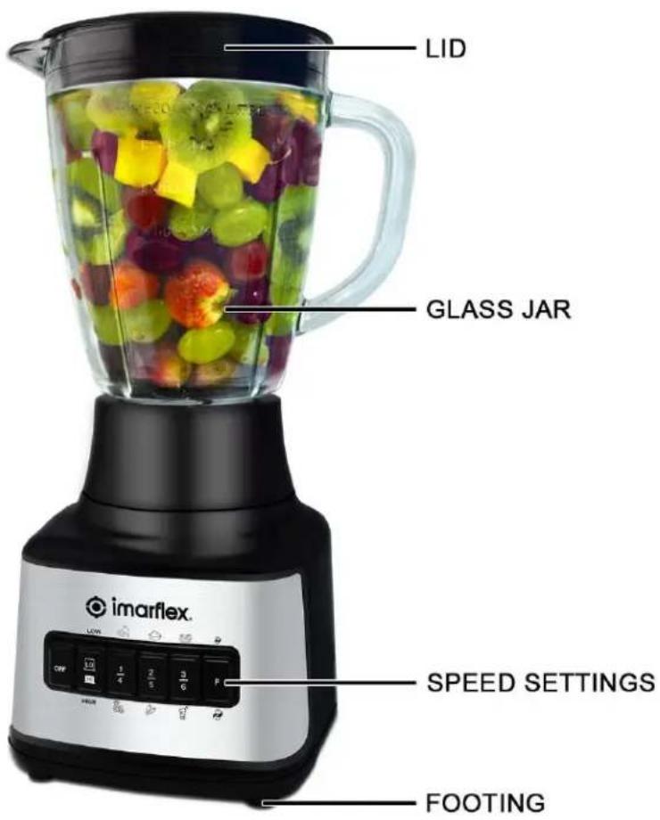 LID GLASS JAR imarflex. SPEED SETTINGS FOOTING