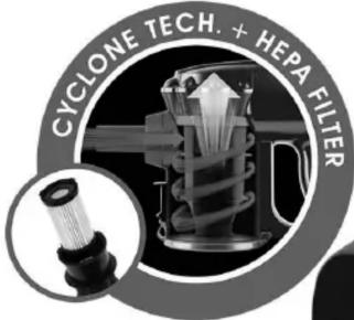 CYCLONE TECH. + HEPA FILTER