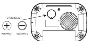 CR2032(3V) POSITIVE(+) NEGATIVE(-)