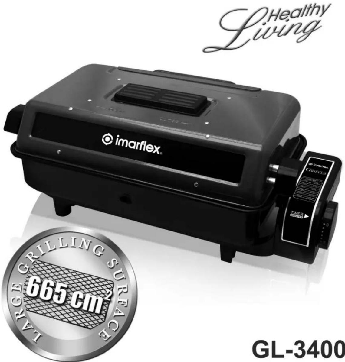 Healthy Living imarflex® IMARFLEX® GRINGER TIMER 665 cm² LARGE GRILLING SURFACE GL-3400