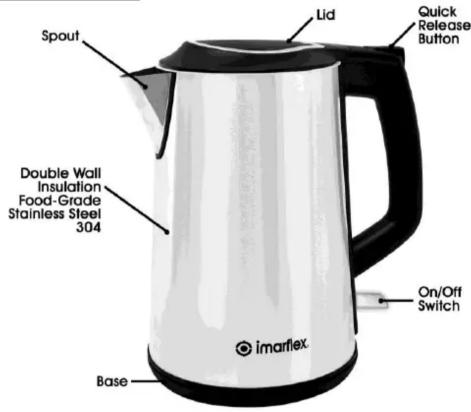 Spout Double Wall Insulation Food-Grade Stainless Steel 304 Base Lid Quick Release Button On/Off Switch imarflex.
