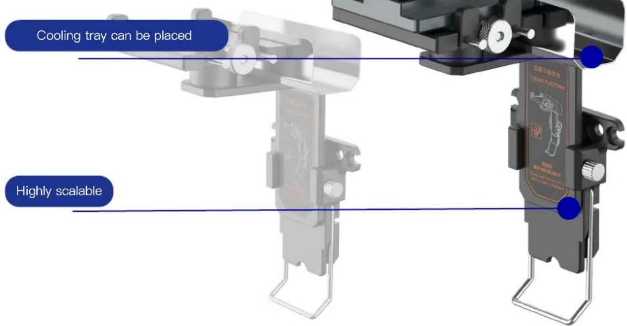 Cooling tray can be placed Highly scalable
