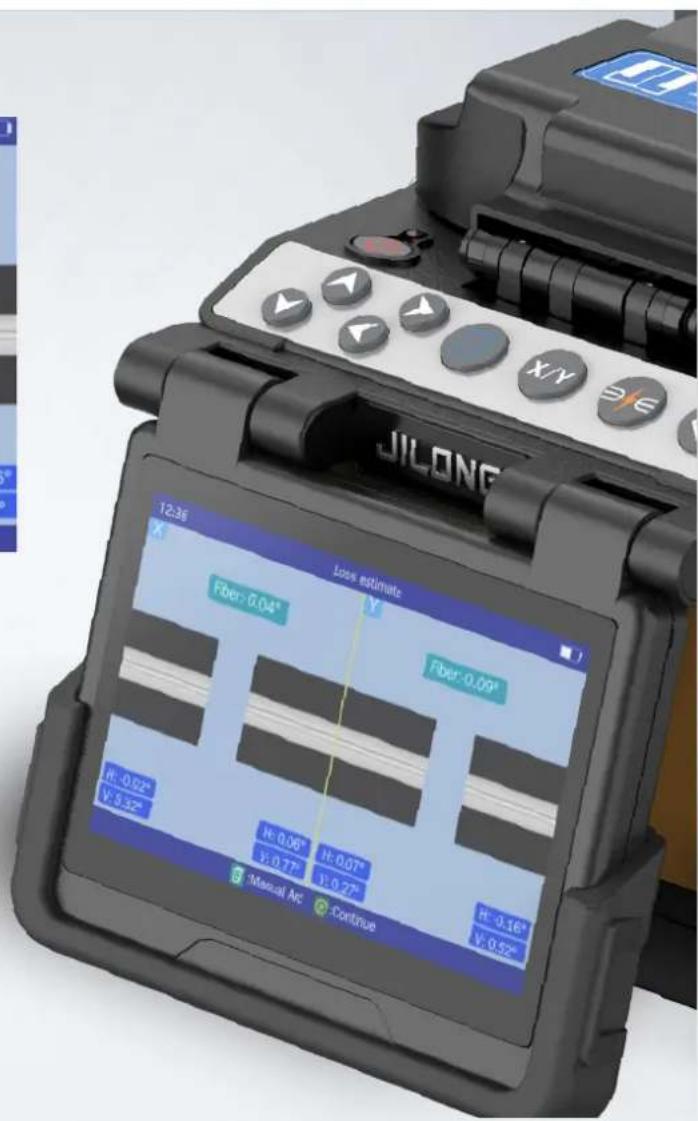 JILONG 12:35 Loss estimate Fiber: -0.04° Fiber: -0.09° R: -0.02° V: 0.32° R: 0.06° V: 0.77° R: 0.07° V: 0.27° Manual AC Continue R: -0.16° V: 0.5%