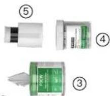Diagram showing four labeled parts of a device or component, numbered 3 to 5.