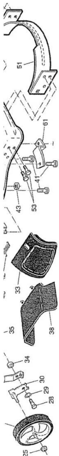 Technical diagram of a car interior with numbered parts and labeled features
