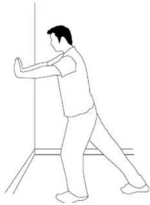 Line drawing of a person in a martial arts stance, no text or symbols present