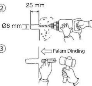 25 mm Ø6 mm 3 Palam Dinding