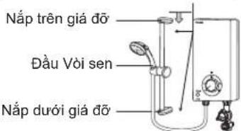 Nắp trên giá dỡ Đầu Vòi sen Nắp dưới giá dỡ