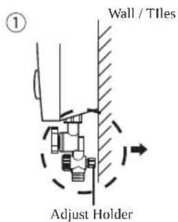 Wall / Tiles ① Adjust Holder