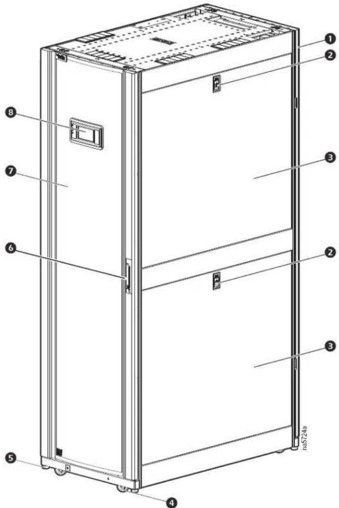 Technical diagram of a refrigerator with numbered components for identification and assembly reference.