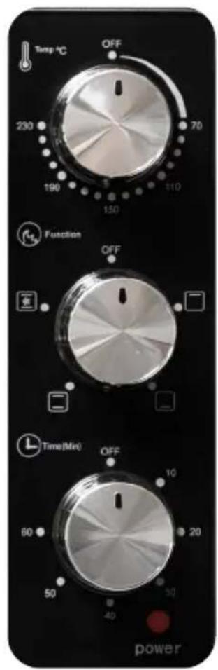 Temp °C OFF 230 70 190 110 150 Function OFF Time(Min) OFF 60 20 50 40 power