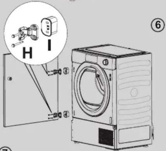 Diagram showing a washing machine with labeled components and a magnified view of the device's internal structure.