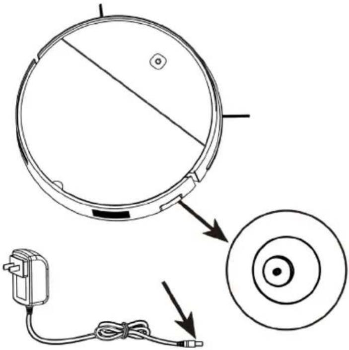 Diagram showing a circular device with internal components and a magnified view of concentric circles, likely illustrating a sensor or sensor setup.