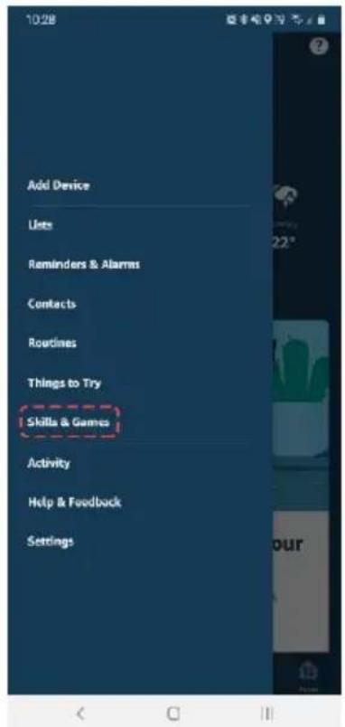 Add Device Uses Reminders & Alarms Contacts Routines Things to Try Skills & Games Activity Help & Feedback Settings