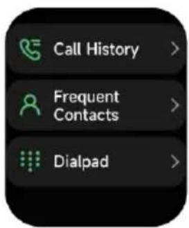 Call History > Frequent Contacts > Dialpad >